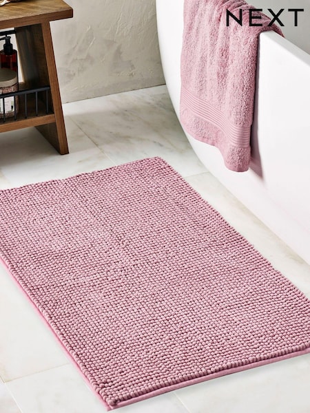 Dusky Pink Bobble X-Large Bath Mat (U93967) | €18