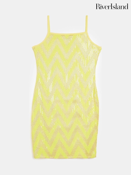 River Island Green Chevron Sequin Cami Dress (U94483) | €17.50 - €24