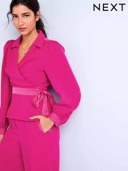 Pink Crepe Wrap Top (U95075) | €19