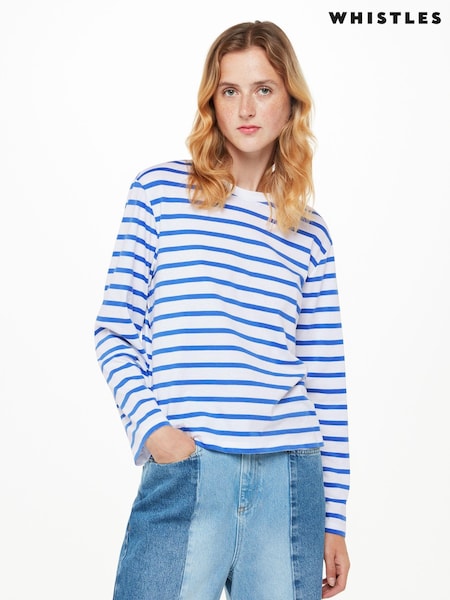 Whistles Blue Stripe Cotton Top (U95163) | 15 €