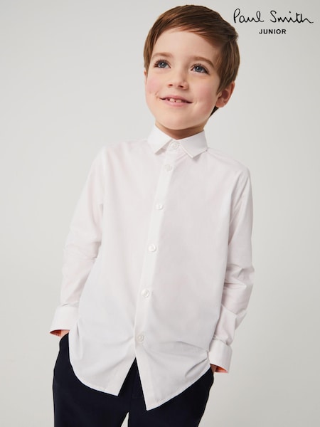 Paul Smith Junior Boys Formal 100% Cotton White Shirt (U95450) | 322 LEI