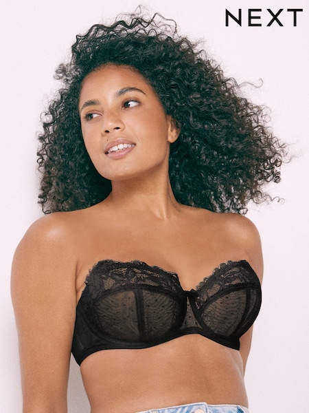 Черный - DD+ Non Pad Strapless Bra (U95624) | €17