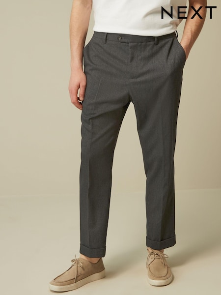Navy Blue Relaxed Fit Donegal Suit: Trousers (U95891) | € 6