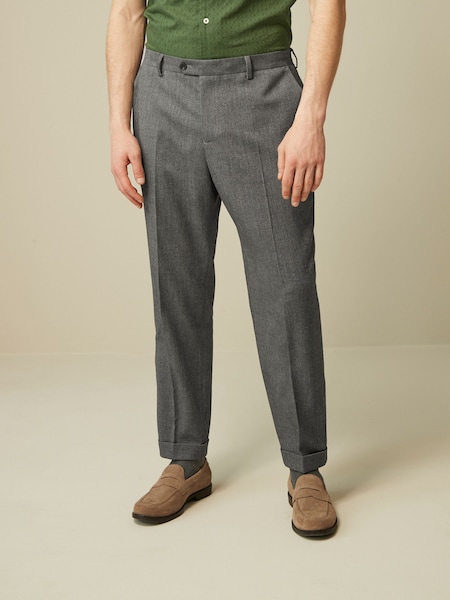 Grey Relaxed Fit Donegal Suit: Trousers (U95893) | € 6