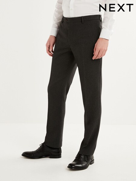 Charcoal Grey Regular fit Puppytooth Fabric Suit: Trousers (U95944) | €6