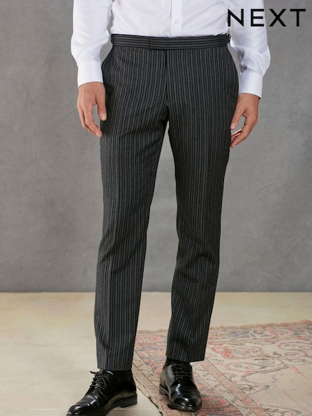 Grey Stripe Stripe Signature Empire Mills British Fabric Morning Suit Trousers (U95973) | € 31