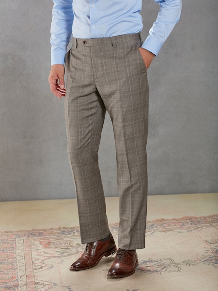 Neutral Signature British Fabric Check Regular Fit Suit Trousers (U95987) | € 31