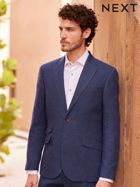 Blue Signature Leomaster Italian Linen Slim Fit Suit Jacket (U95996) | €24