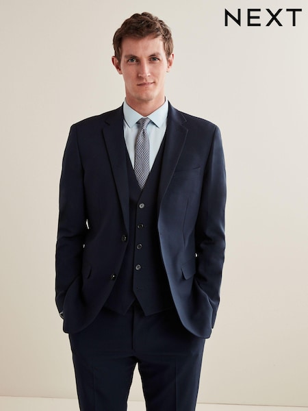 Navy Blue Slim Fit Essential Suit Jacket (U96006) | AED241