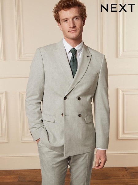 Light Grey Slim Fit Motion Flex Stretch Suit Jacket (U96023) | €16