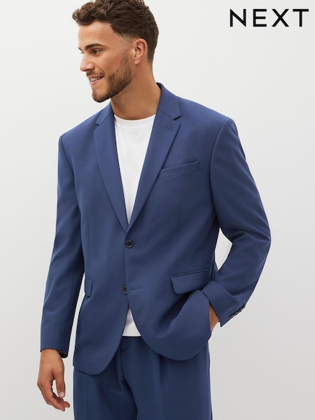 Bright Blue Relaxed Motion Flex Stretch Suit Jacket (U96030) | €17