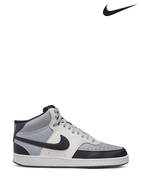 Nike Grey/Black Court Vision Mid Trainers (U96572) | €55