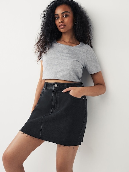 Black Hourglass Denim Mini Skirt (U96873) | €5