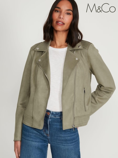 M&Co Green Suedette Biker Jacket (U97219) | €13