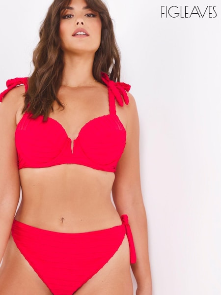 Figleaves Red Fantasy Floral Underwired Bikini Top (U97415) | €13