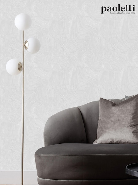 Riva Paoletti Pearl White Marble Metallic Vinyl Wallpaper (U97788) | €29