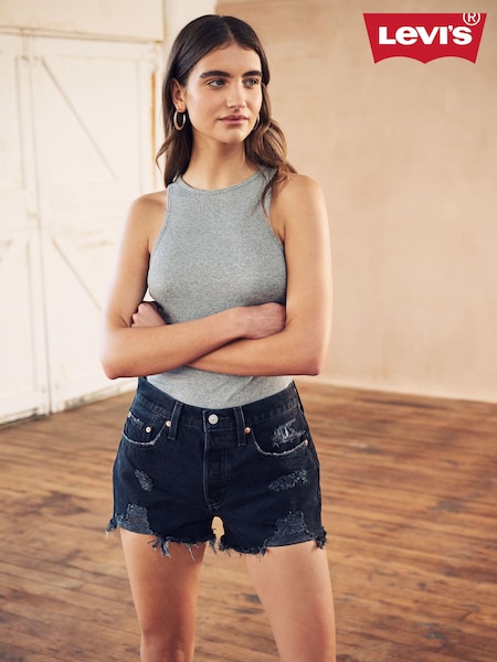Negru - Levi's® 501® Original 100% Cotton Shorts (U98571) | 214 LEI