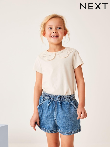 Denim Dark Blue Elasticated Waist Shorts (3-16yrs) (U99043) | €9 - €11