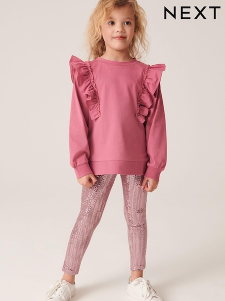 Pink Frill Sweatshirt And Sequin Leggings Set (3-16yrs) (U99063) | €23 - €28