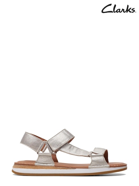 Clarks Silver Leather Craftsun Sport Sandals (U99619) | €51