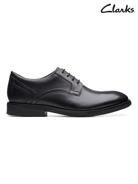 Clarks Black Leather Un Hugh Lace  Shoes (U99687) | €70