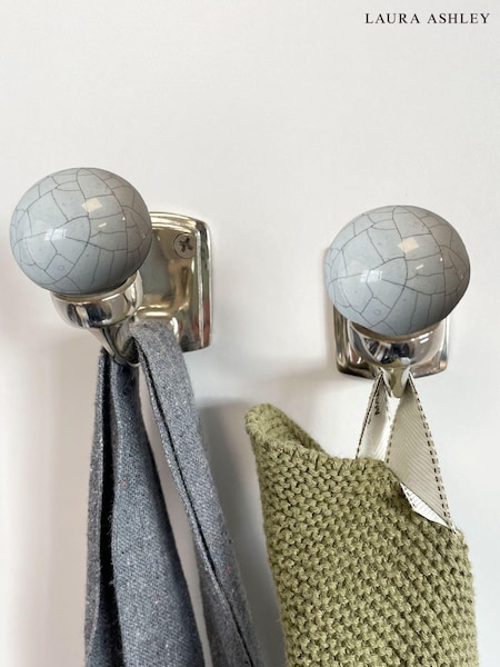Laura Ashley Set of 2 Dove Grey Bertie Hooks (UA2343) | 173 QAR