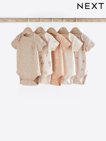 Neutral Short Sleeve Baby Bodysuits 5 Pack (UVW115) | € 12 - € 13