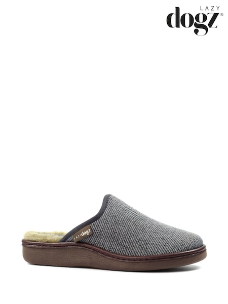 Lazy Dogz Grey Jacob Warm Lined Slip On Slippers (V00073) | €46
