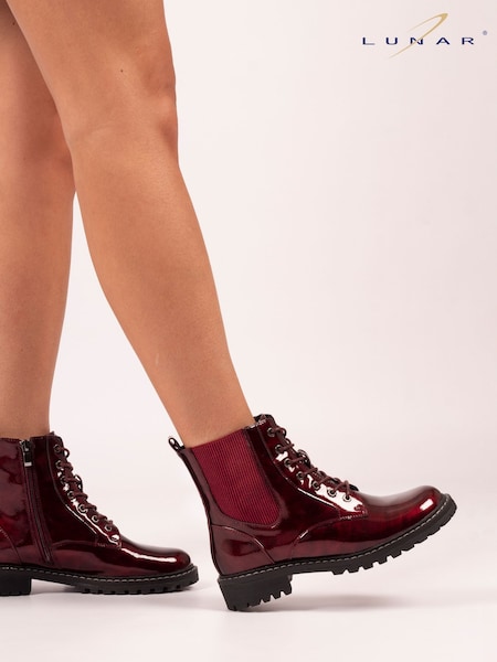 Lunar Red Alexis Patent Fashion Boots (V00078) | R$ 565