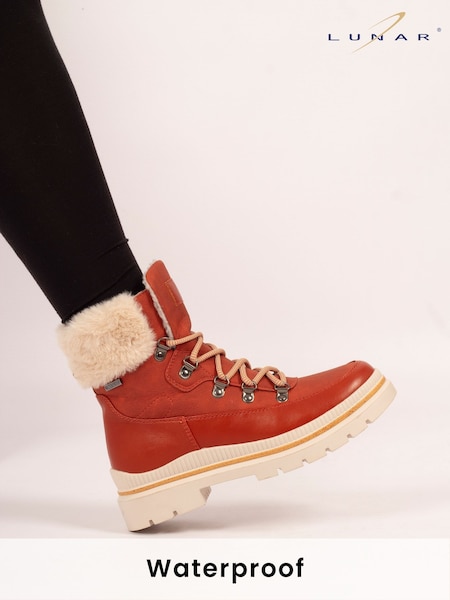 Lunar Orange Evelyn Teddy Trim Waterproof Boots (V00095) | €93