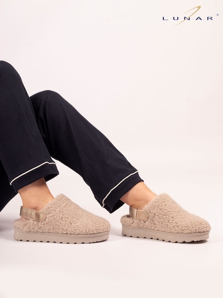 Lunar Cream Naples Adjustable Strap Mule Slippers (V00131) | 209 LEI