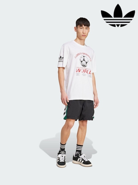 adidas Originals White 90s Football Graphic T-Shirt (V00178) | €42