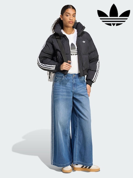 adidas Originals Black Adicolor Cropped Synthetic Down Puffer Jacket (V00240) | €146