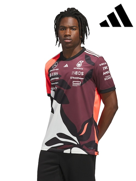 adidas Red Mercedes - AMG Petronas Formula One Team Driver Jersey Replica Summer Pack T-Shirt (V00281) | R$ 740