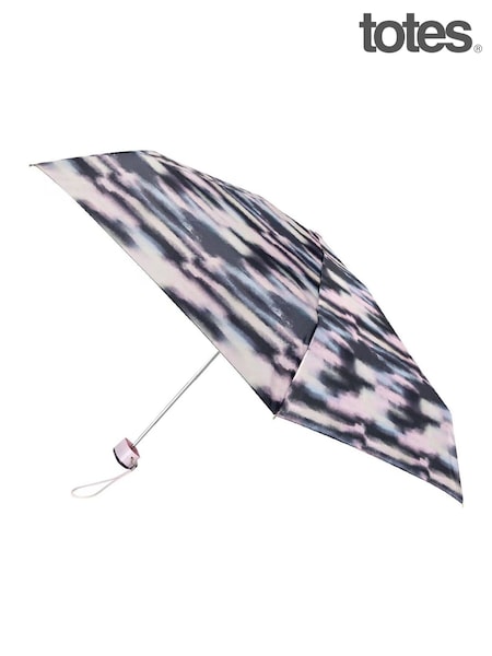 Totes Off White Compact Flat Striped Clouds Print Umbrella (V00285) | €33