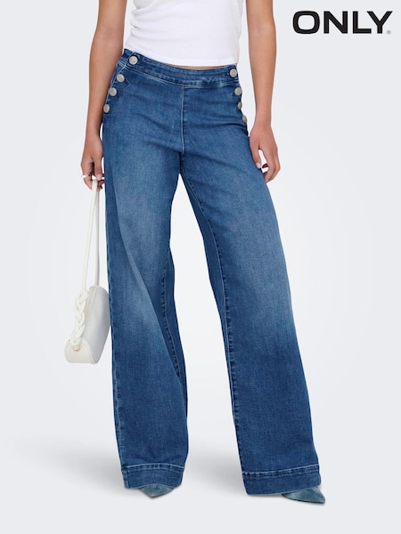 ONLY Blue High Waisted Wide Leg Jeans (V00302) | €69