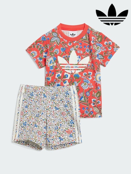 adidas Originals Red x Liberty London Shorts and T-Shirt Set (V00312) | €45