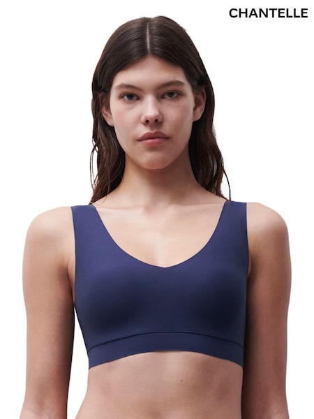 Chantelle Blue Soft Stretch Seamless V-Neck Padded Crop Top (V00320) | €58