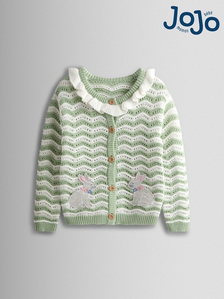 Verzui - JoJo Maman Bébé Bunny Appliqué Wavy Knit Cardigan (V00475) | 209 LEI - 231 LEI