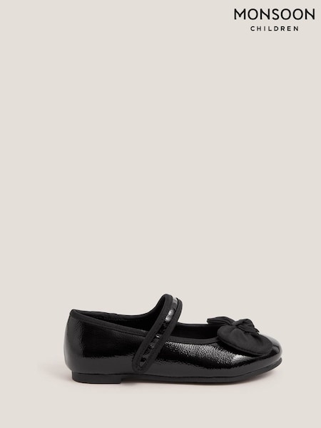 Monsoon Bow Patent Strap Ballet Flats (V00489) | 37 € - 44 €