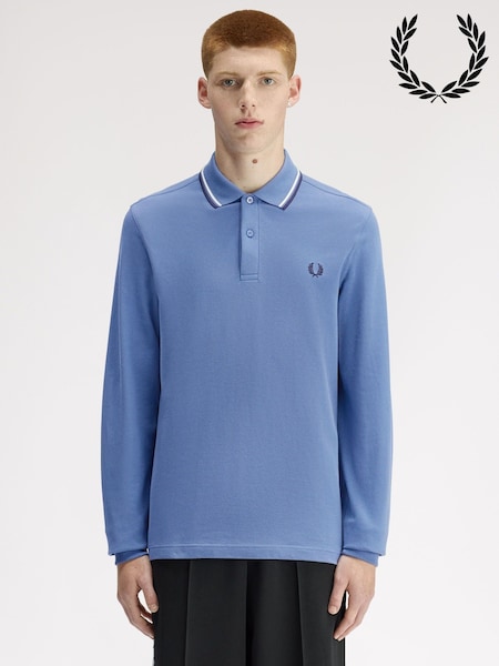 Albastru nuanță cer - Fred Perry Sleeve Twin Tipped Polo Shirt (V00745) | 670 LEI
