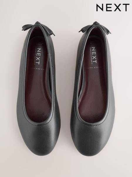 Black Extra Wide Fit Ballerina Shoes (V00757) | LEI 153