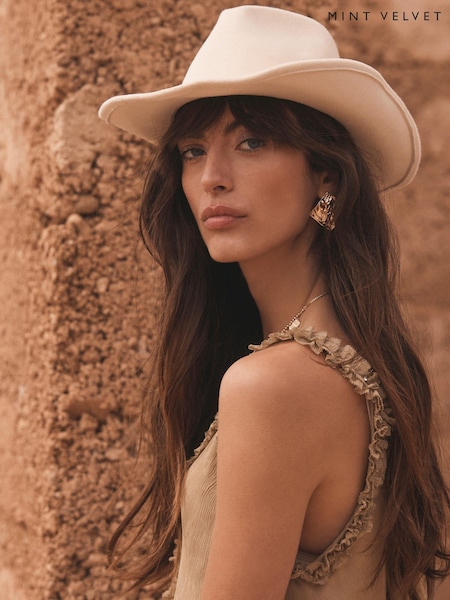 Mint Velvet Cream Cowboy Hat (V00775) | €65
