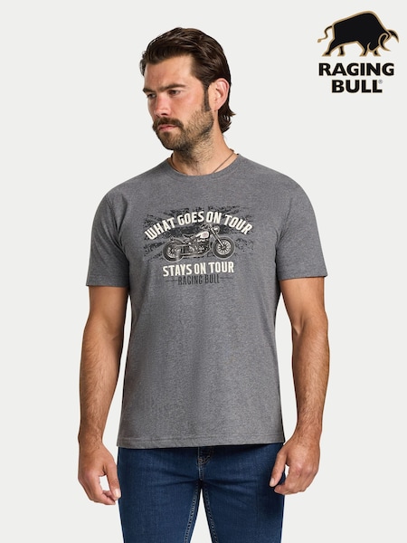 Raging Bull Grey What Goes On Tour Print T-Shirt (V00828) | 163 QAR - 173 QAR