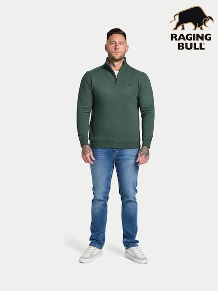 Raging Bull Green Classic Jersey Quarter Zip Sweatshirt (V00835) | AED408 - AED466