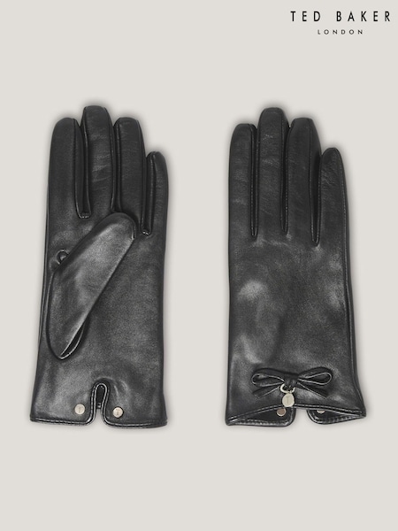 Ted Baker Black Sheryys Bow Detail Leather Gloves (V00928) | €87