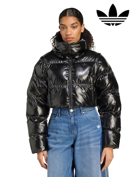 adidas Originals Black Essentials Glossy 2-In-1 Cropped Puffer Jacket (V00986) | €186