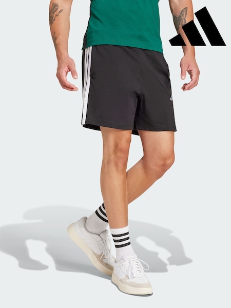 adidas Black Essentials 3-Stripes Single 7-Inch Jersey Shorts (V01063) | AED163