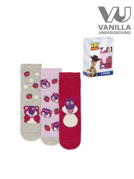 Vanilla Underground Pink Lotso Calf Socks Set of 3 (V01116) | 80 QAR