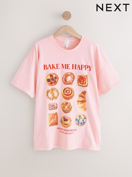 Peach Pink Graphic Nightie (V01296) | €28